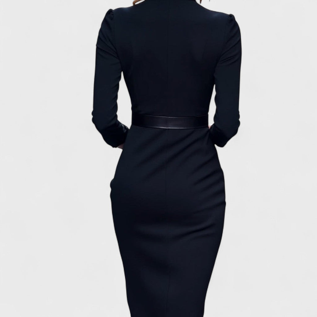 Juliette - Belted Mandarin-Collar Dress