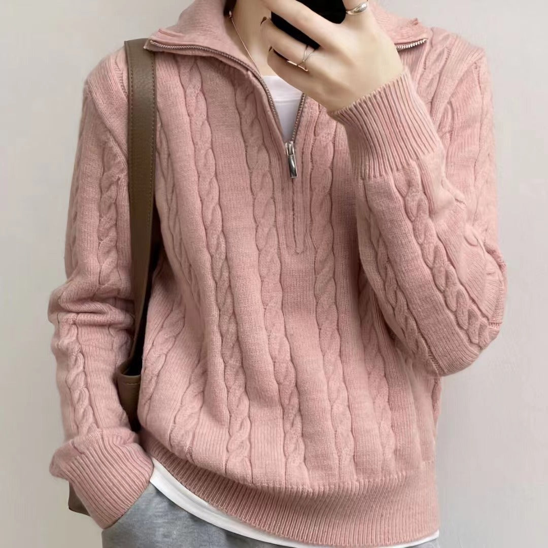 Fiona | Cotton Half Zip Sweater