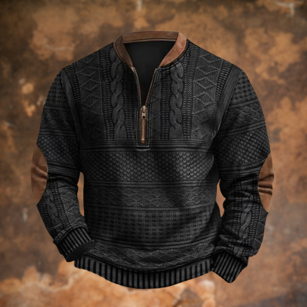 Ford - Textured Half-Zip Pullover Sweater