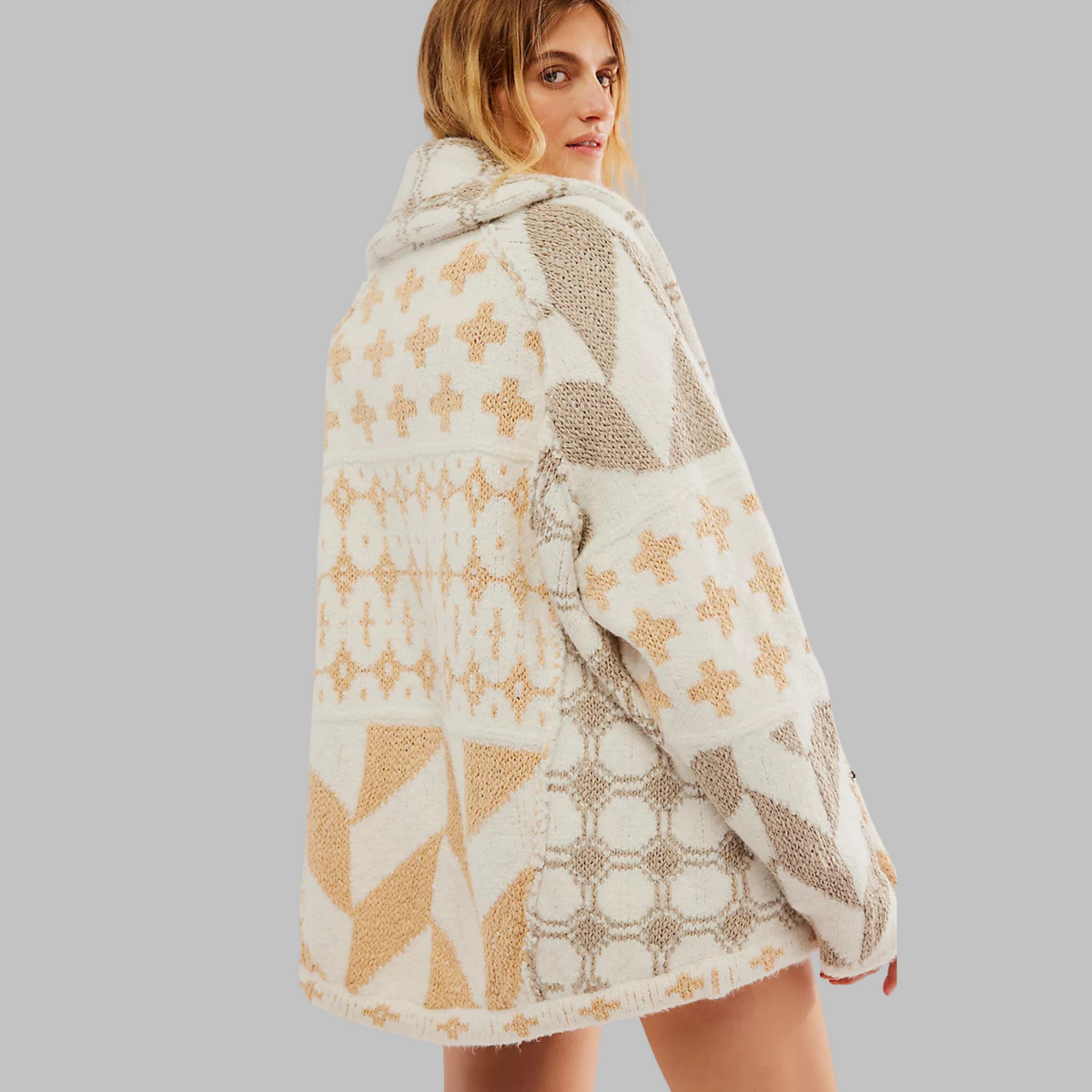 PORTIA™ | Vintage Button Down Collar Long Sleeve Oversized Cardigan