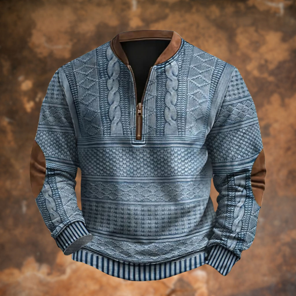 Ford - Textured Half-Zip Pullover Sweater
