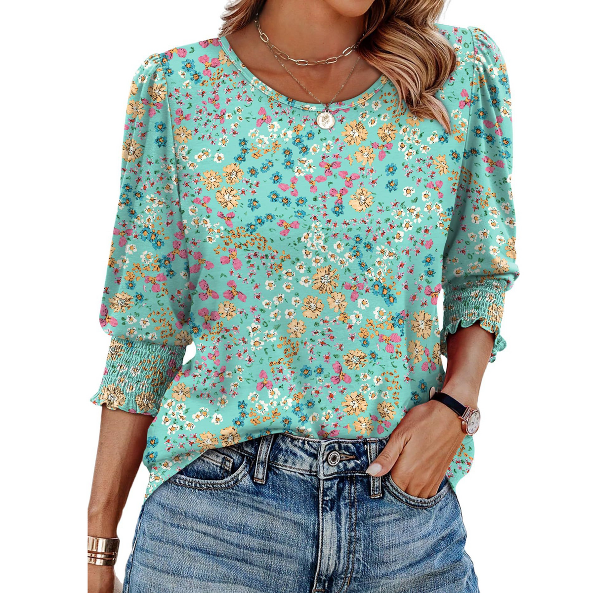 MILEA - CLASSY SMOCKED STYLE BLOUSE