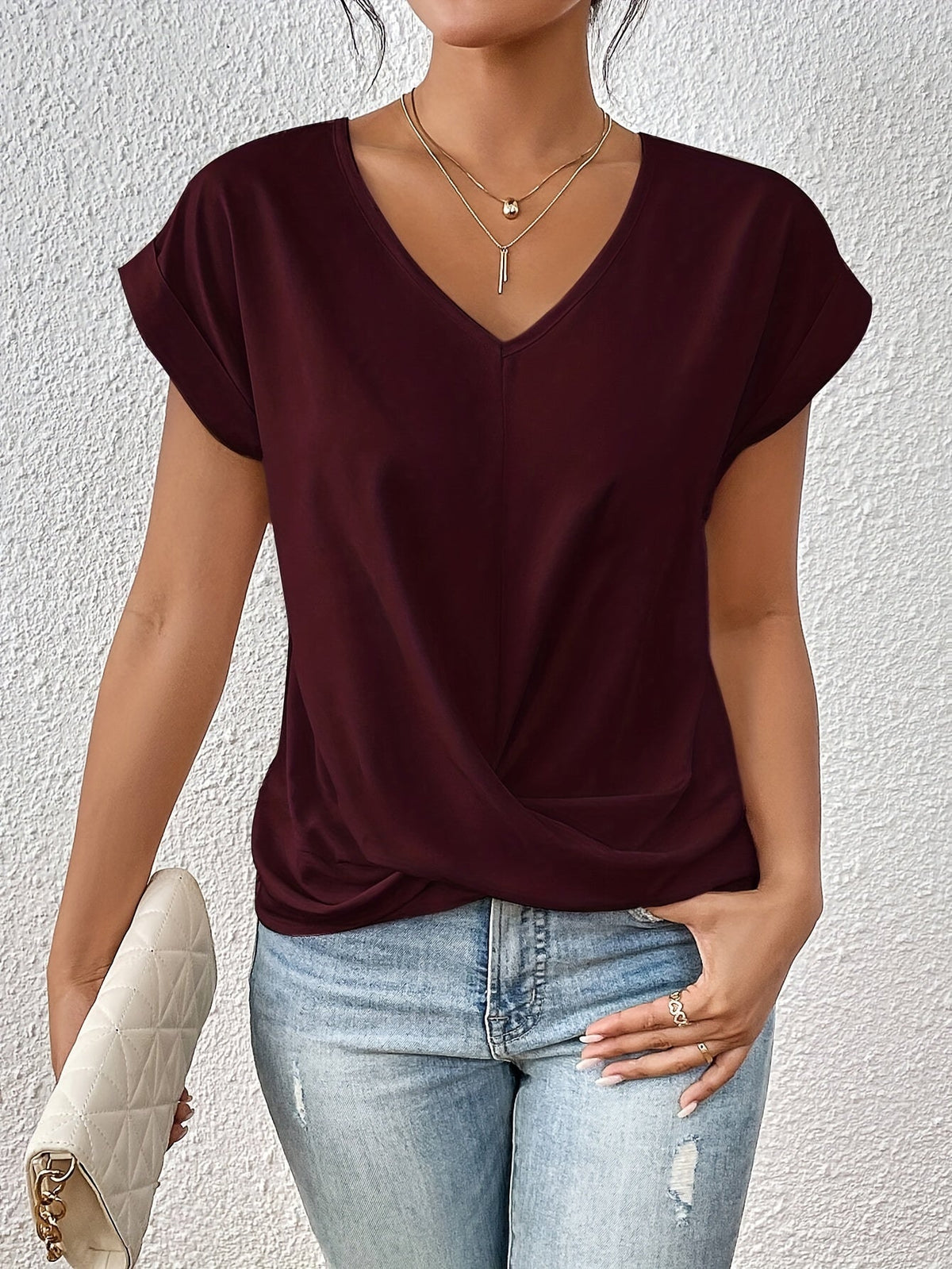 Cleo - Sweetheart Neckline Tee
