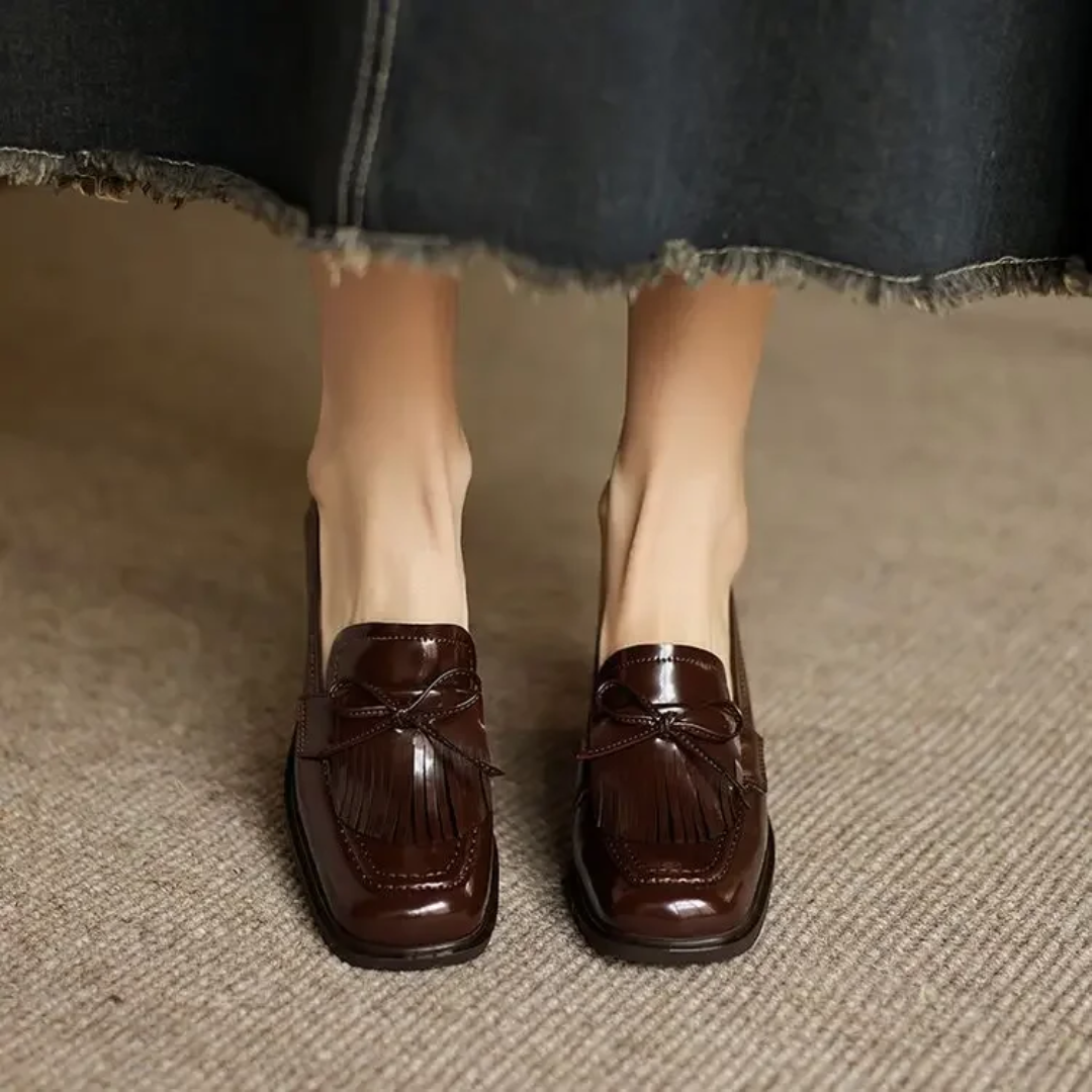 Vivienne - Tassel Loafer Pumps Block Heel Round Toe Heels