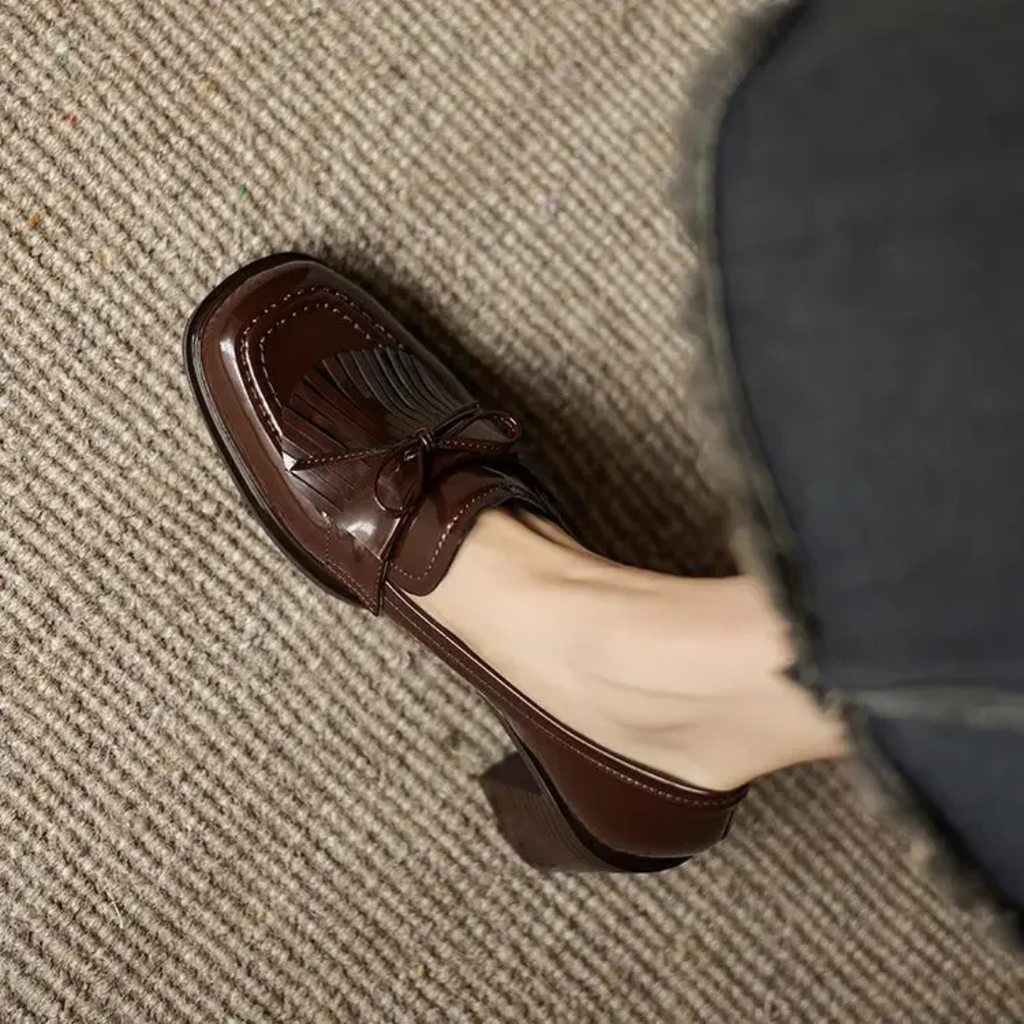 Vivienne - Tassel Loafer Pumps Block Heel Round Toe Heels