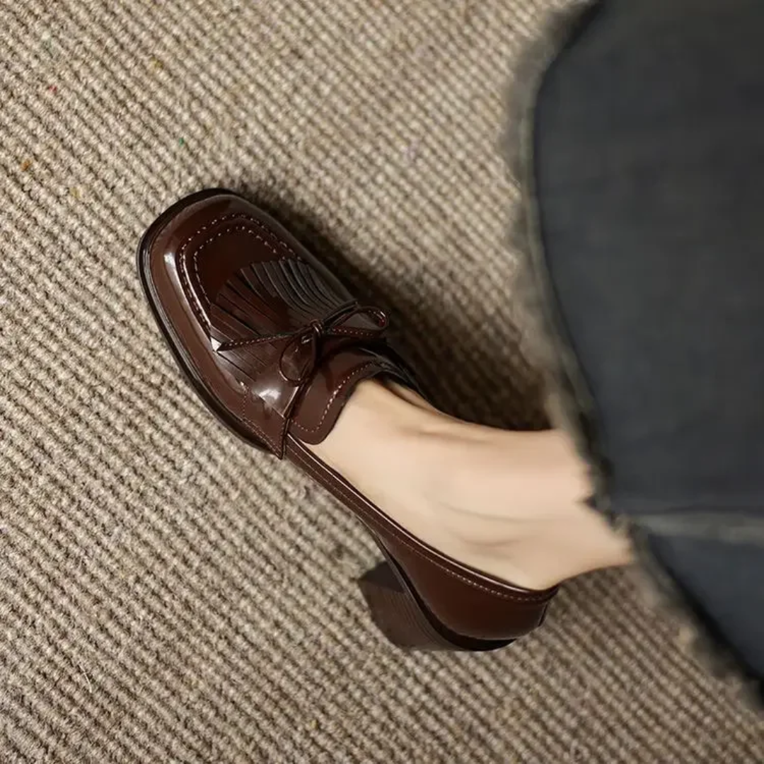 Vivienne - Tassel Loafer Pumps Block Heel Round Toe Heels