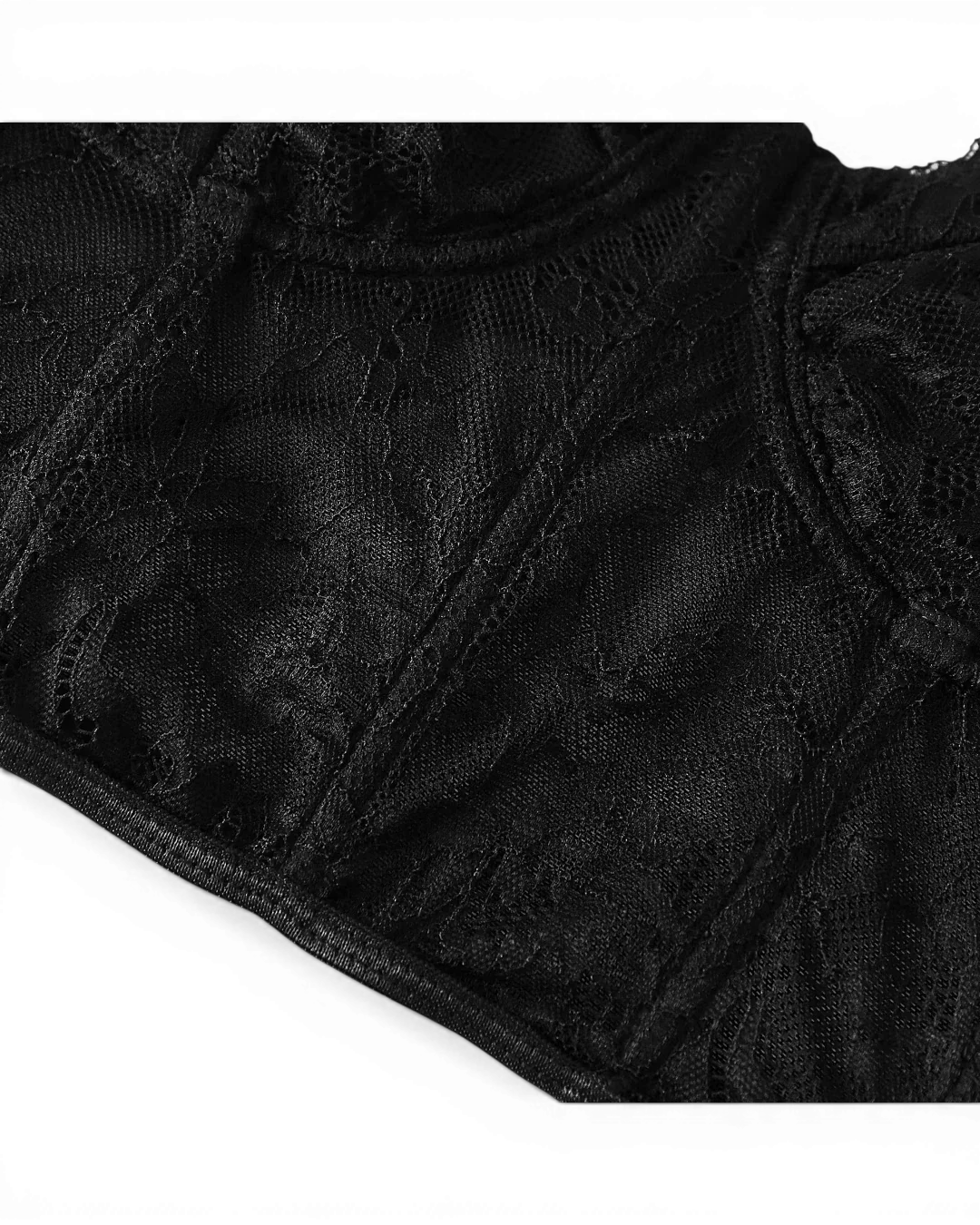 Black Sheer Mesh Corset Top