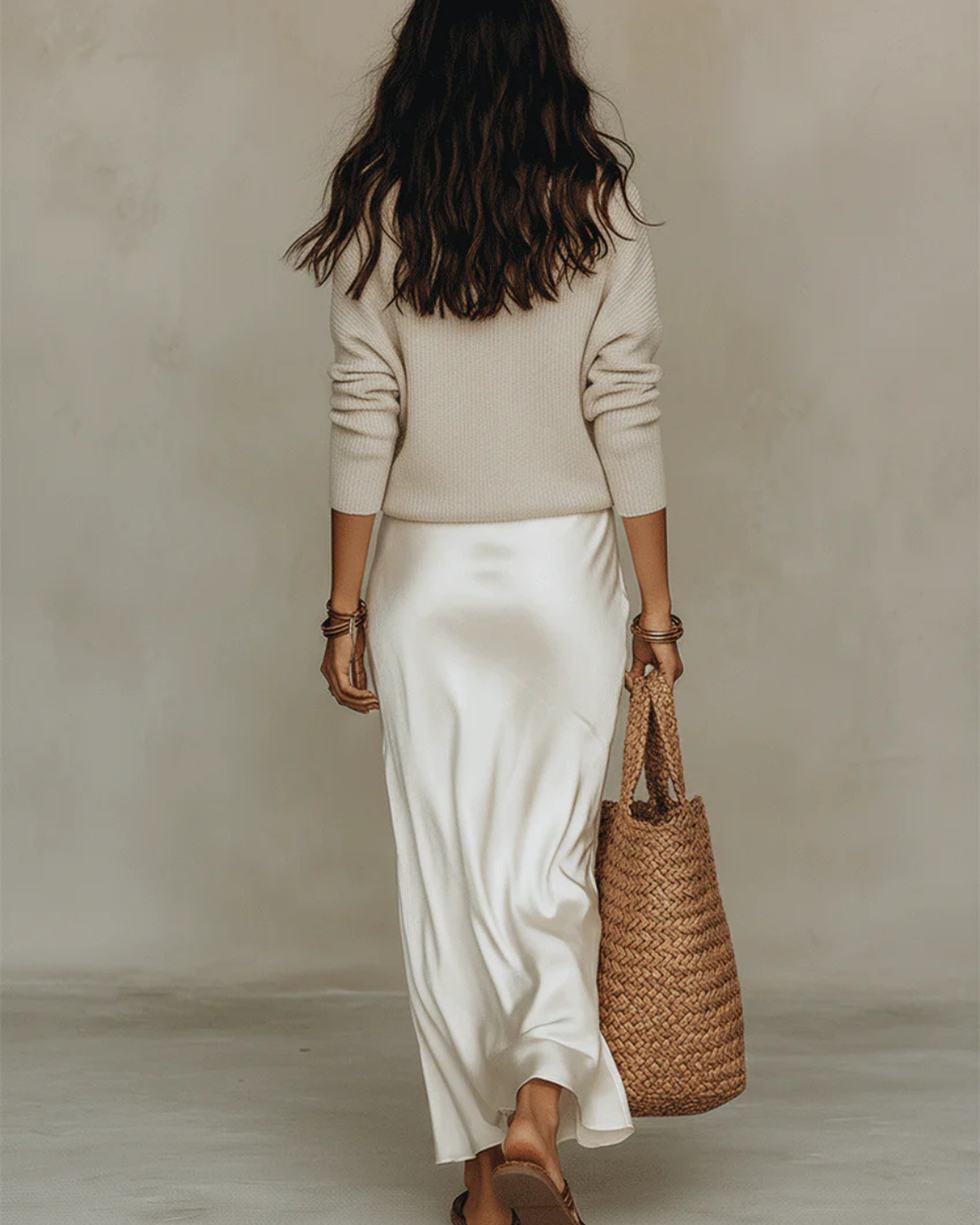 Odette - Satin Dress & Sweater Set