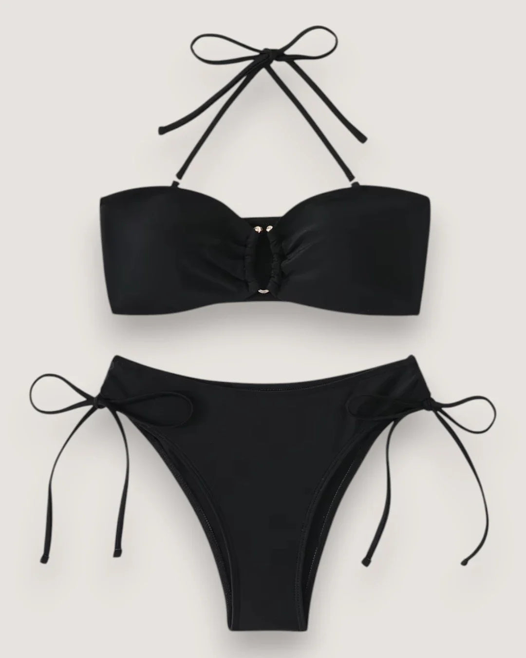High-Waist Bandeau Bikini Set - Voldara