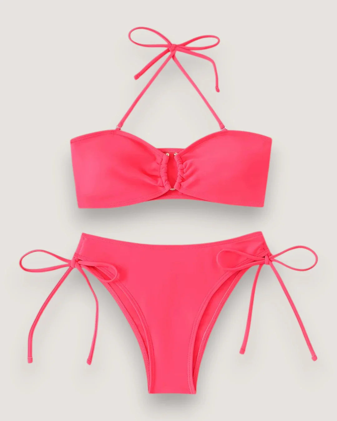 High-Waist Bandeau Bikini Set