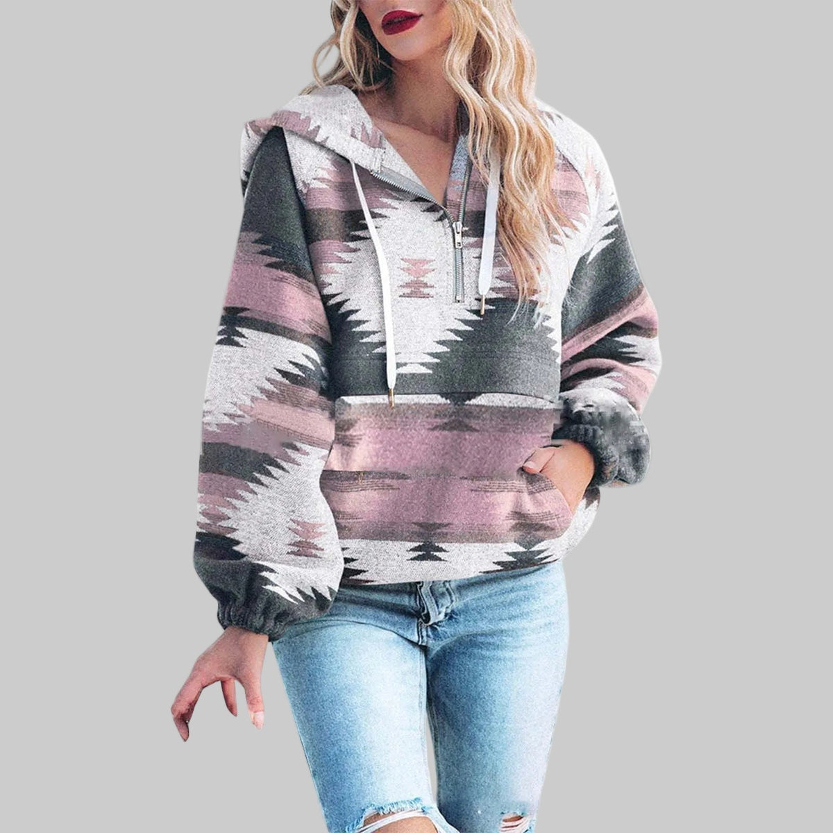 Robin | Comfy Oversized Zip Up Long Sleeve Hoodie Sweatshirt