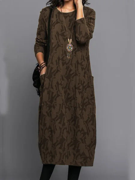 Apolline - Round-Neck Pocket Dress
