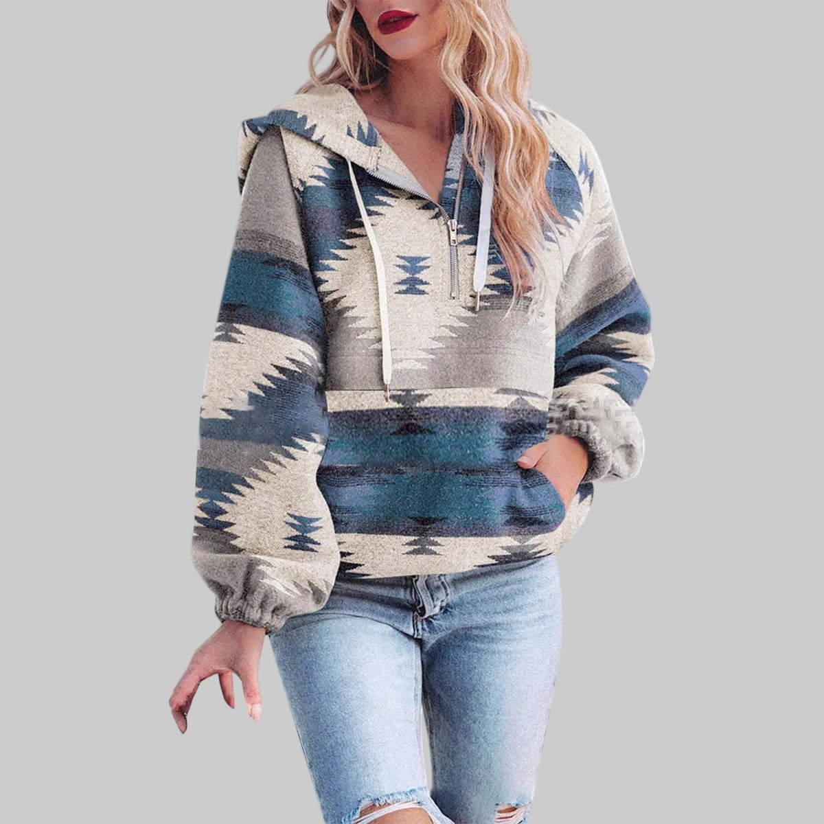 Robin | Comfy Oversized Zip Up Long Sleeve Hoodie Sweatshirt