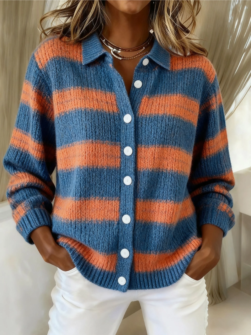 Livia - Striped Knit Cardigan