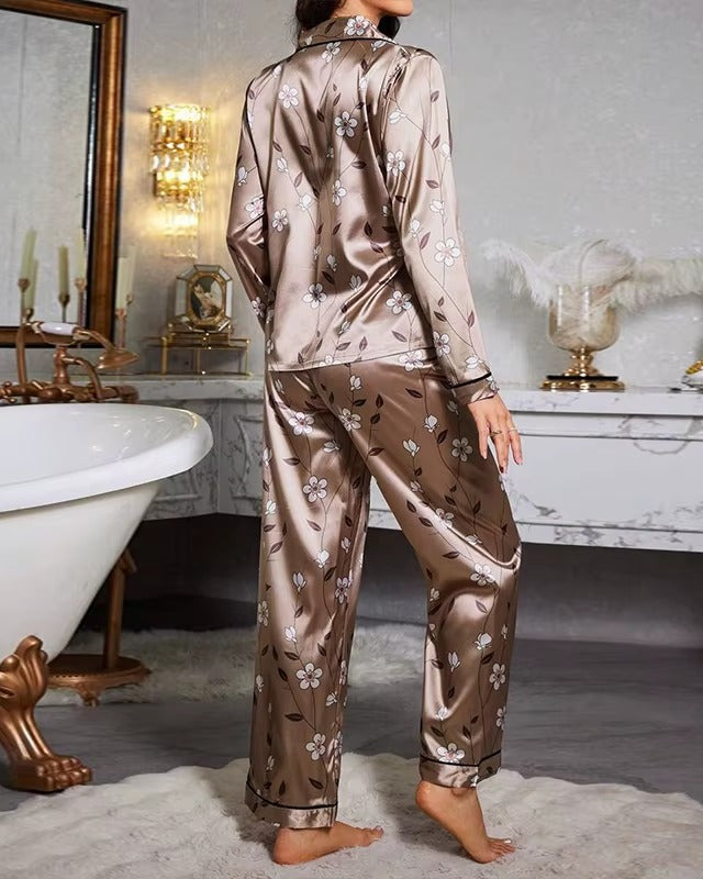 Floral Silk-Touch Satin Pyjama Set