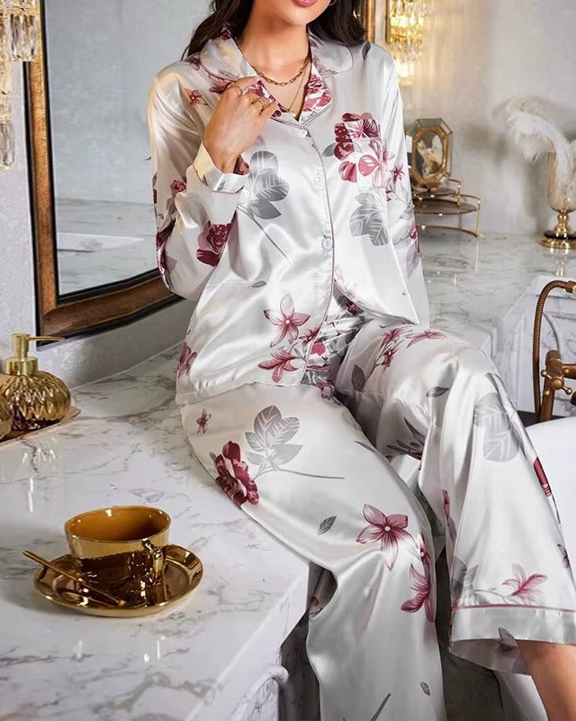 Floral Silk-Touch Satin Pyjama Set