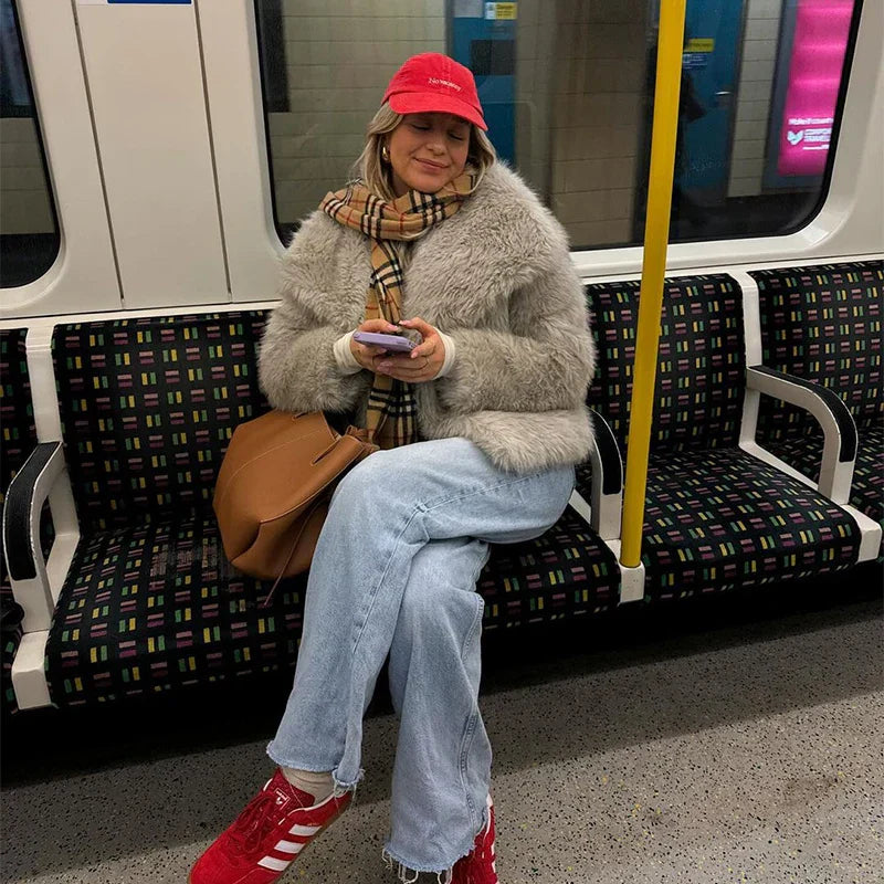 Nikki | Luxury Faux Fur Gradient Winter Coat