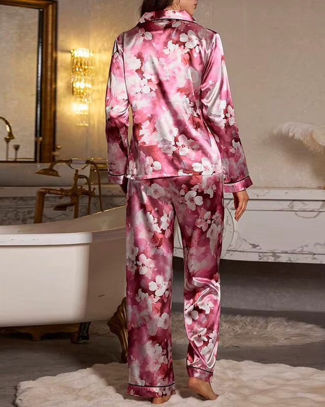 Floral Silk-Touch Satin Pyjama Set