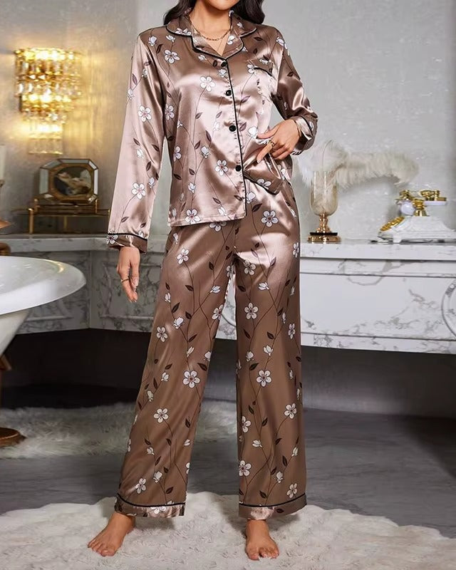 Floral Silk-Touch Satin Pyjama Set