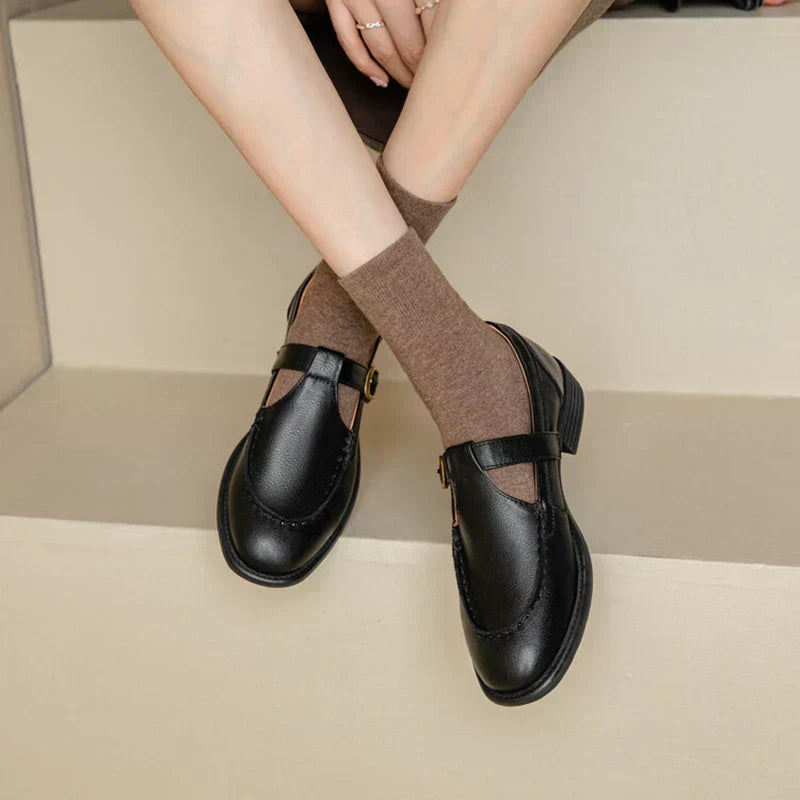 Delia - Retro T-Strap Mary Jane Shoes Round Toe Low Heel