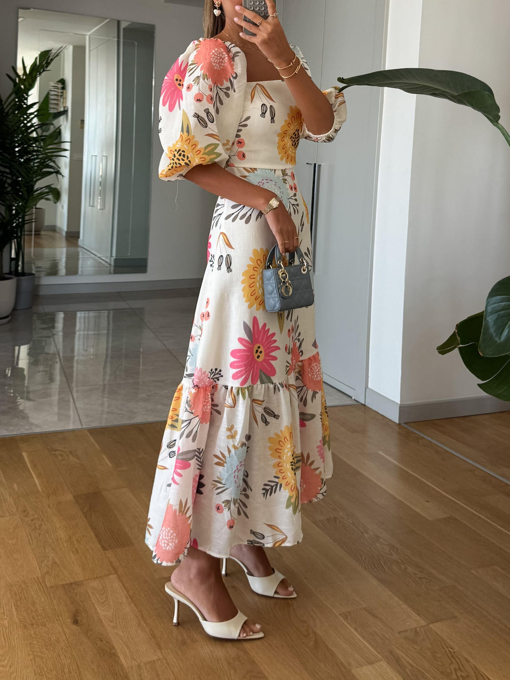 Camille - Blooming Elegance Puff Sleeve Dress