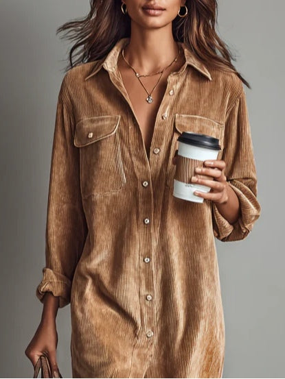 Margaux - Corduroy Midi Dress