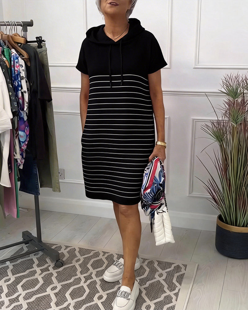 Victoire - Hooded Striped Dress