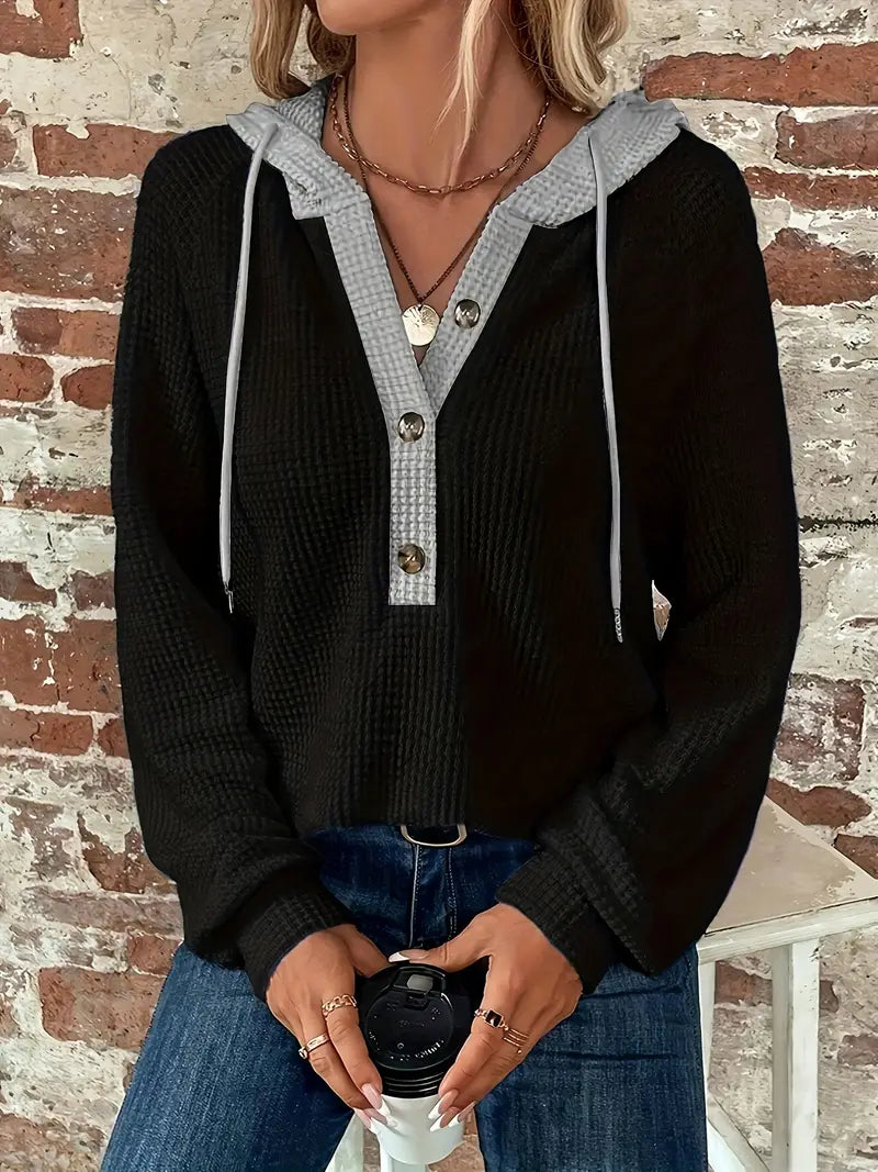 Rose - Cozy Waffle Hoodie