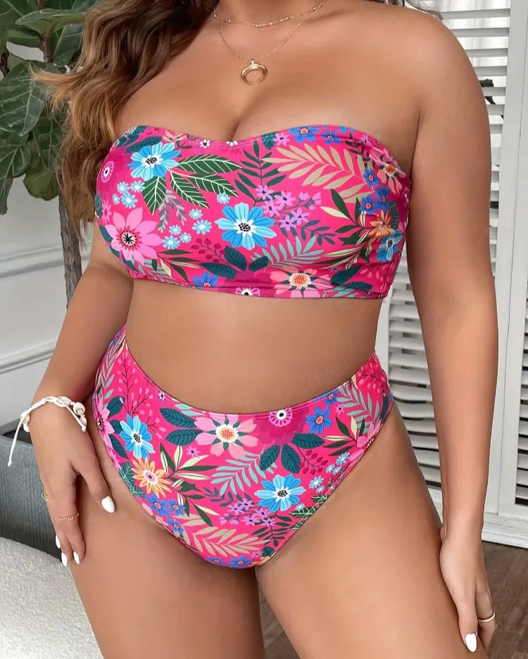 Bandeau High-Waist Bikini Set