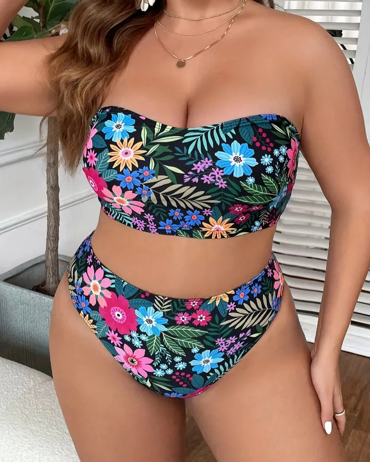 Bandeau High-Waist Bikini Set