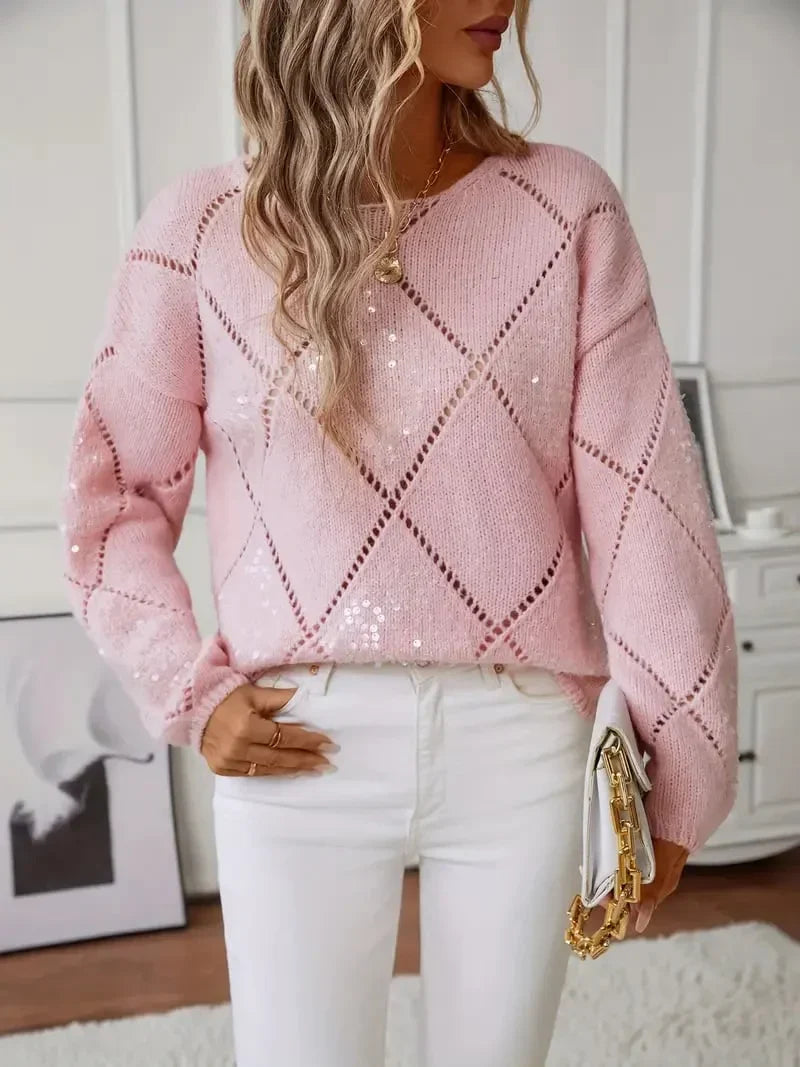 Rowena | Women's Fashion Hollow Out Pullover Sweater