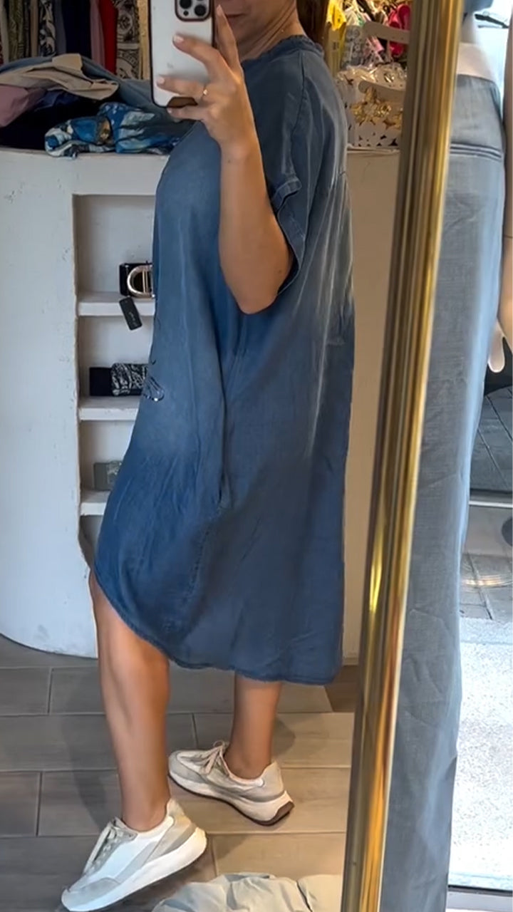 Amandine - Buttoned Denim Dress