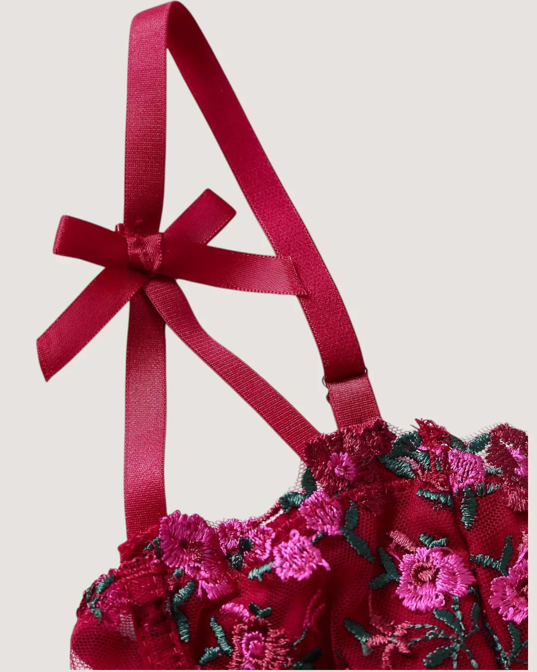 Embroidered Mesh Corset Top