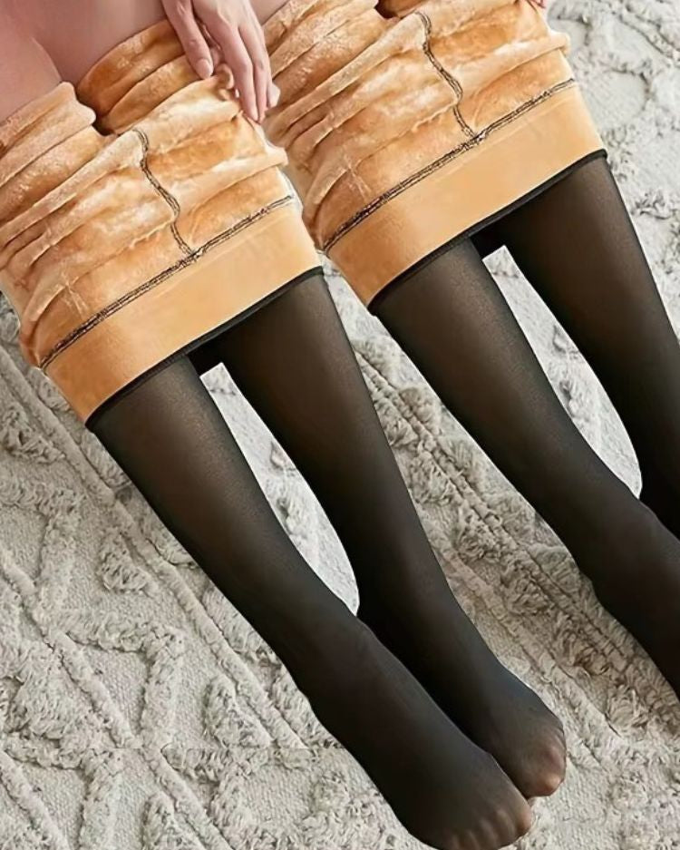 Fleece-Lined Illusion Tights