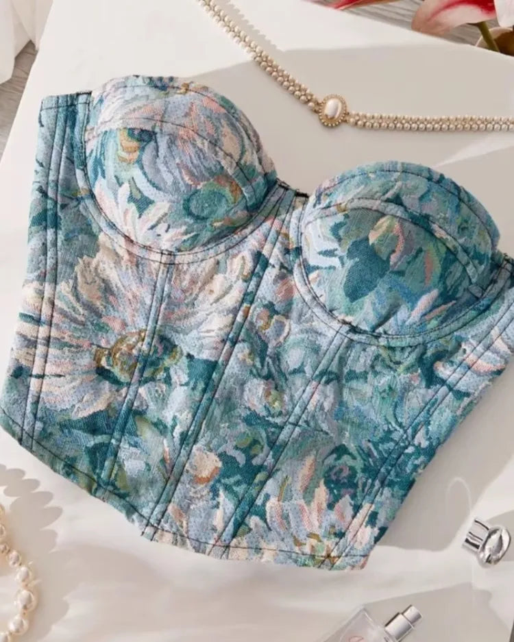 Floral Jacquard Corset