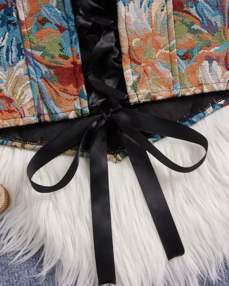 Floral Jacquard Corset