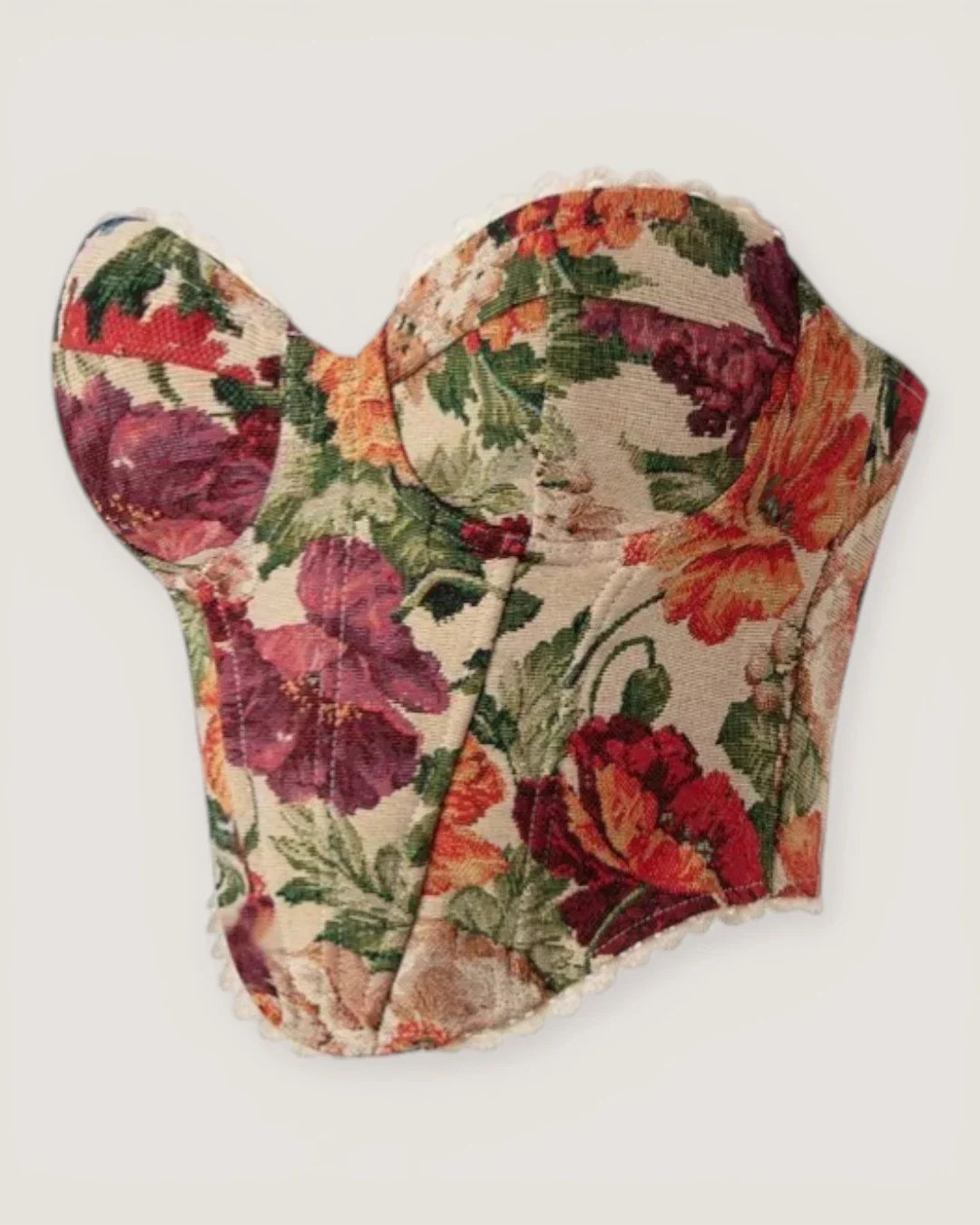Floral Strapless Bustier Top