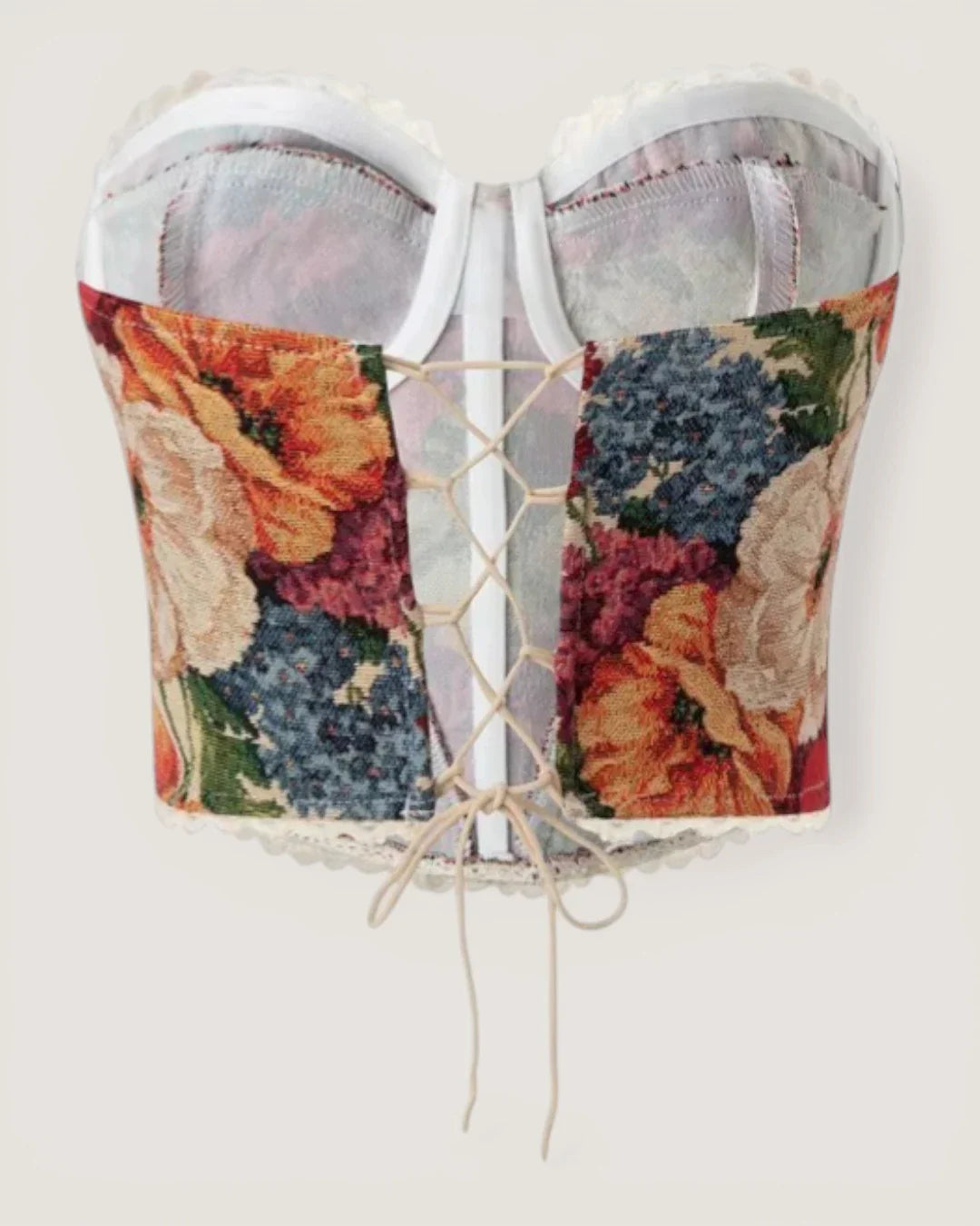 Floral Strapless Bustier Top