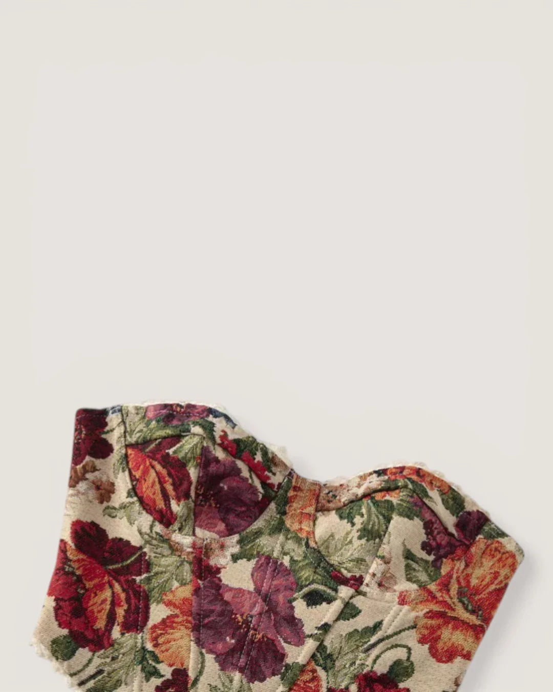 Floral Strapless Bustier Top