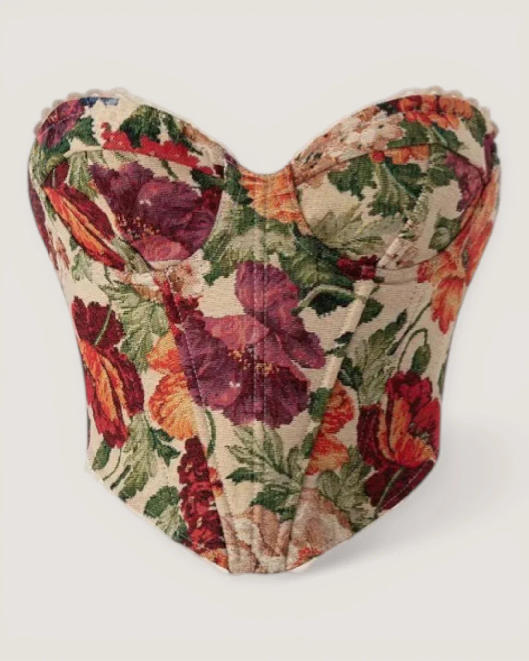 Floral Strapless Bustier Top