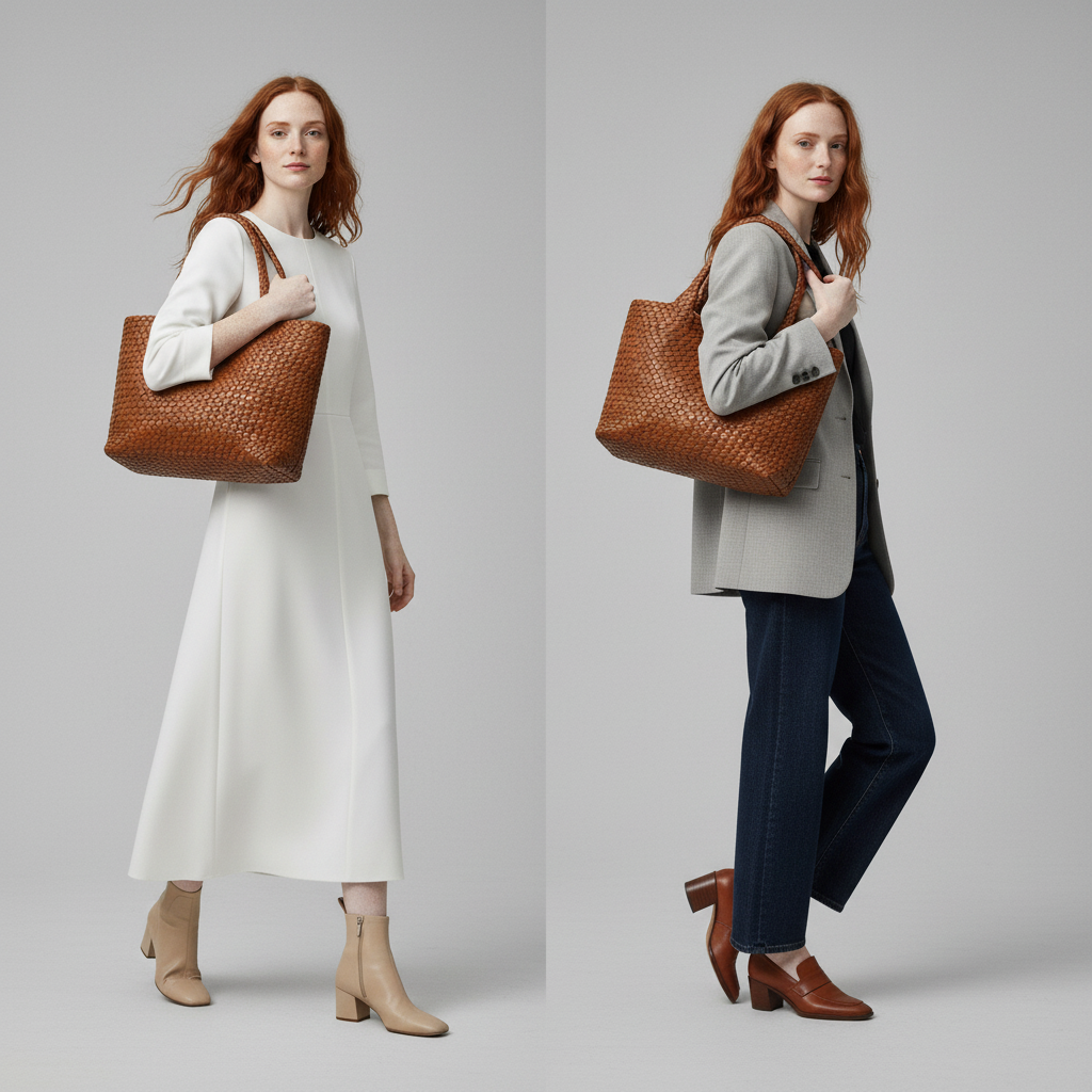 Lana - Handwoven Leather Tote