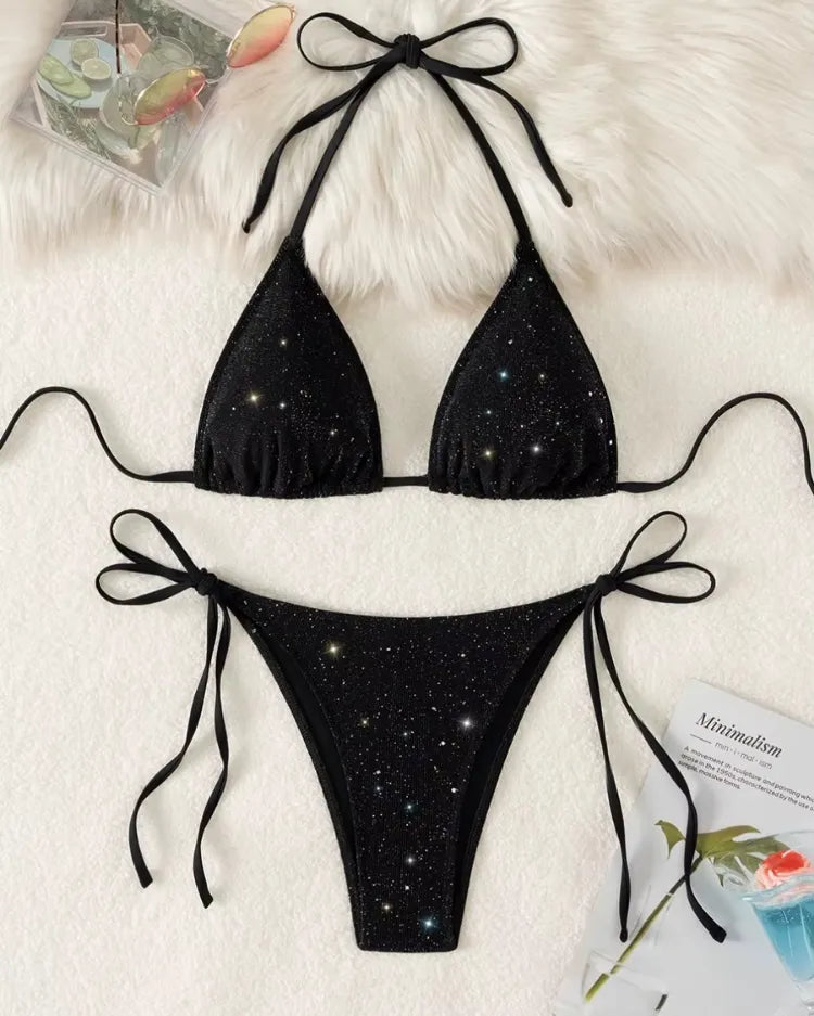 Halter Strappy Bikini Set