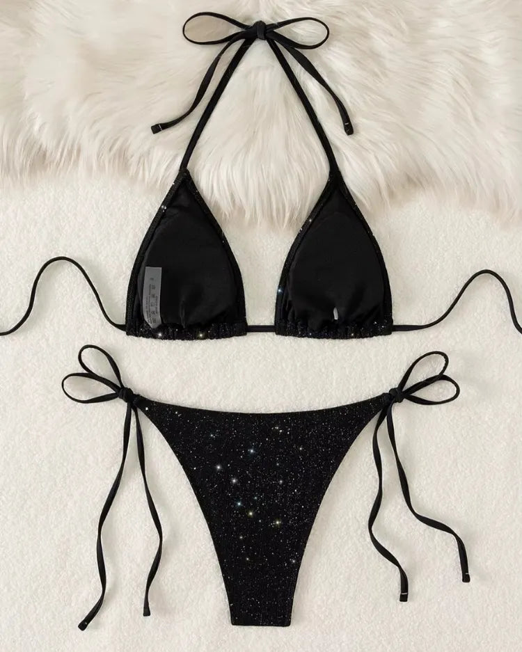 Halter Strappy Bikini Set
