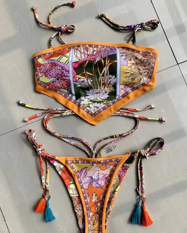 High-Cut Crop Top Bikini