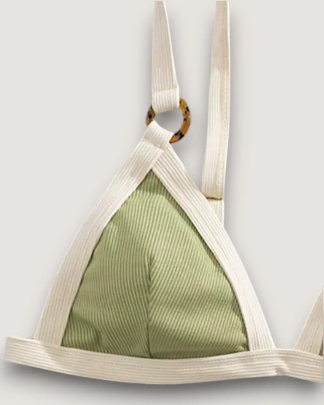 High-Cut Ribbed Ring Bikini Set