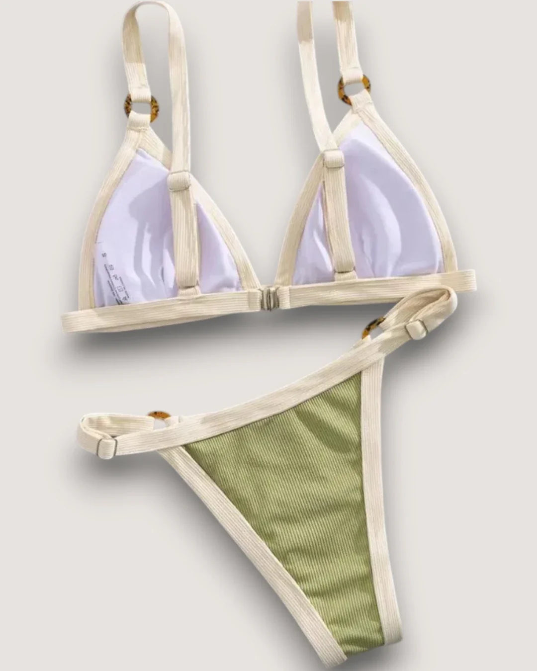 High-Cut Ribbed Ring Bikini Set