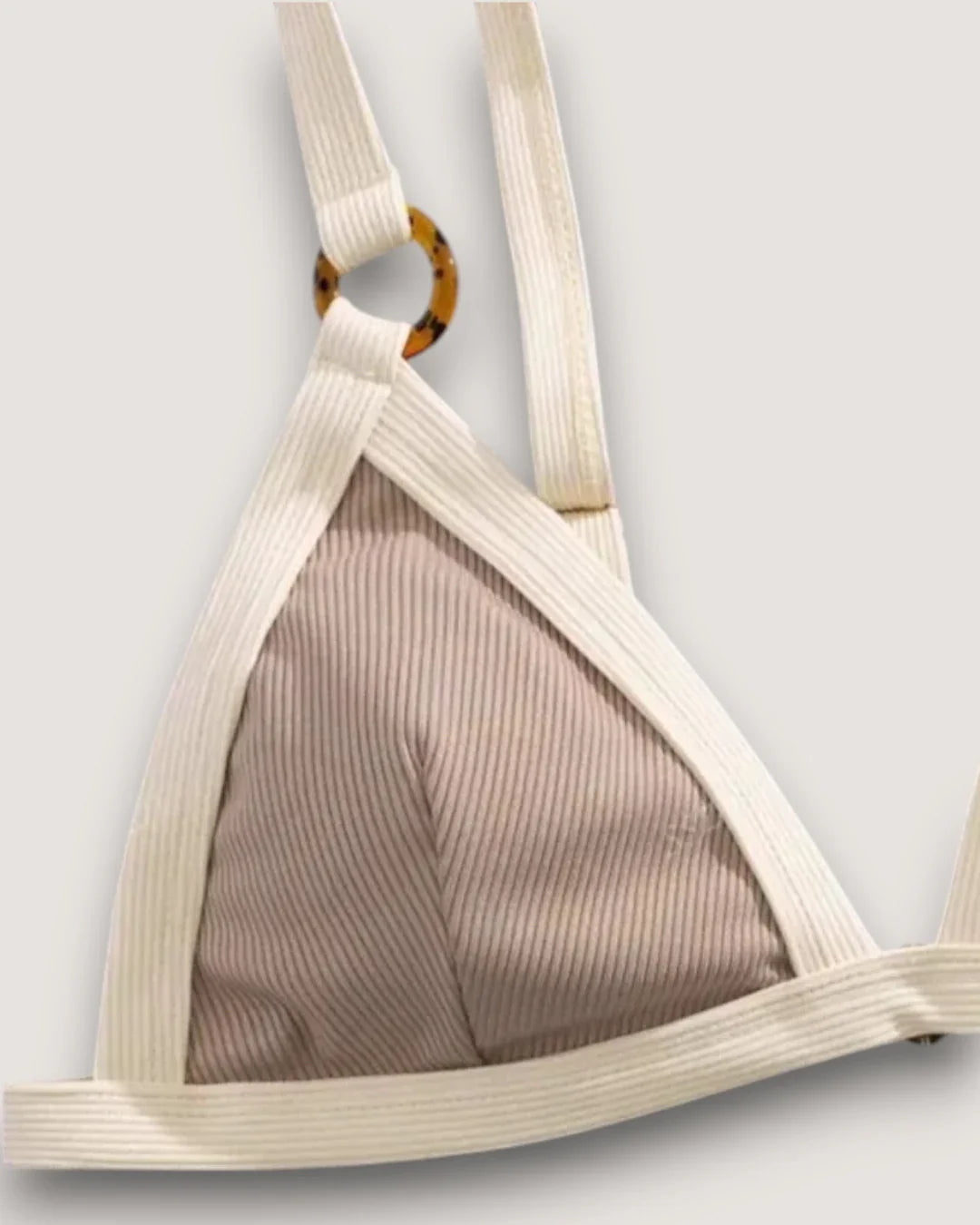 High-Cut Ribbed Ring Bikini Set