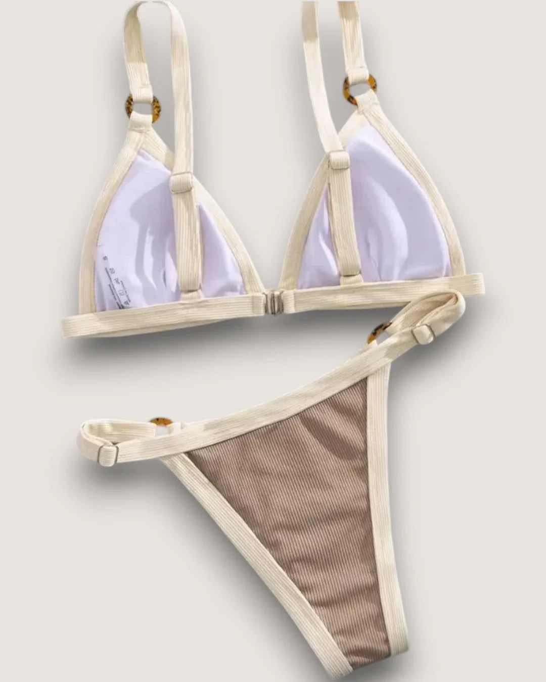 High-Cut Ribbed Ring Bikini Set