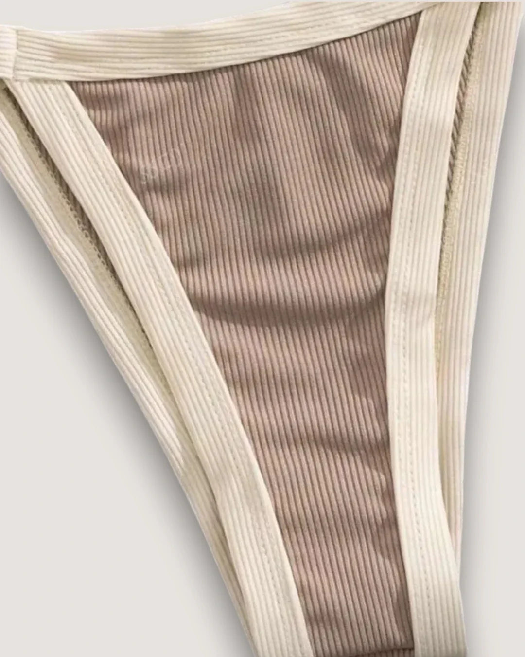 High-Cut Ribbed Ring Bikini Set