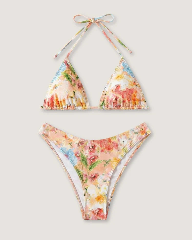 High-Waist Long-Sleeve 4 Pieces Bikini Set